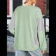thumbnail image 5 of Sudadera Informal de Gran Tamaño para Mujer, Cuello Redondo, Bloques de Color, Holgada, Tipo Jersey. Verde M, 5 of 8