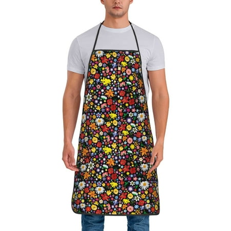

Tideii Spring And Summer Flowers for Tie-up Apron Unisex Waterproof and Stain-Resistant Bib Apron for Kitchen Garden Painting