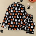 thumbnail image 4 of Arlun Halloween Printed Pajamas for Women Sets Button down Long Sleeve Shirts and Long Pants Fashion Loose Soft Comfortable Loungewear Sets Black2 XL, 4 of 9