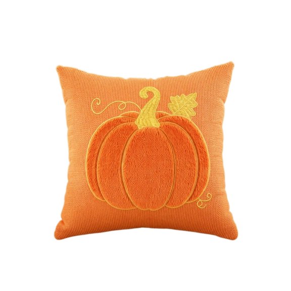 Halloween Fall Pillow Covers 3D Pumpkin Embroidered Throw Pillow Cover Soft Corduroy Decorative Square Cushion Cover Sofa Couch Bedroom Thanksgiving Home Decor,1pack