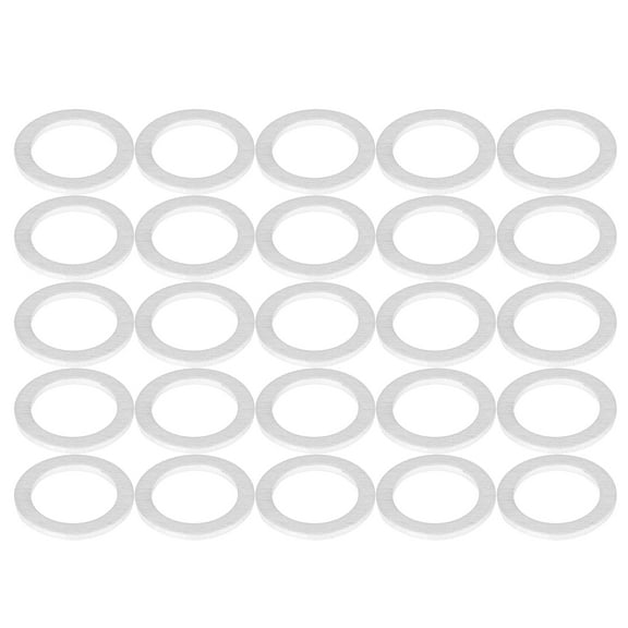 25pcs Durable M14 Silver Tone Oil Drain Plug Gaskets Replacement for Hyundai 21513-23001