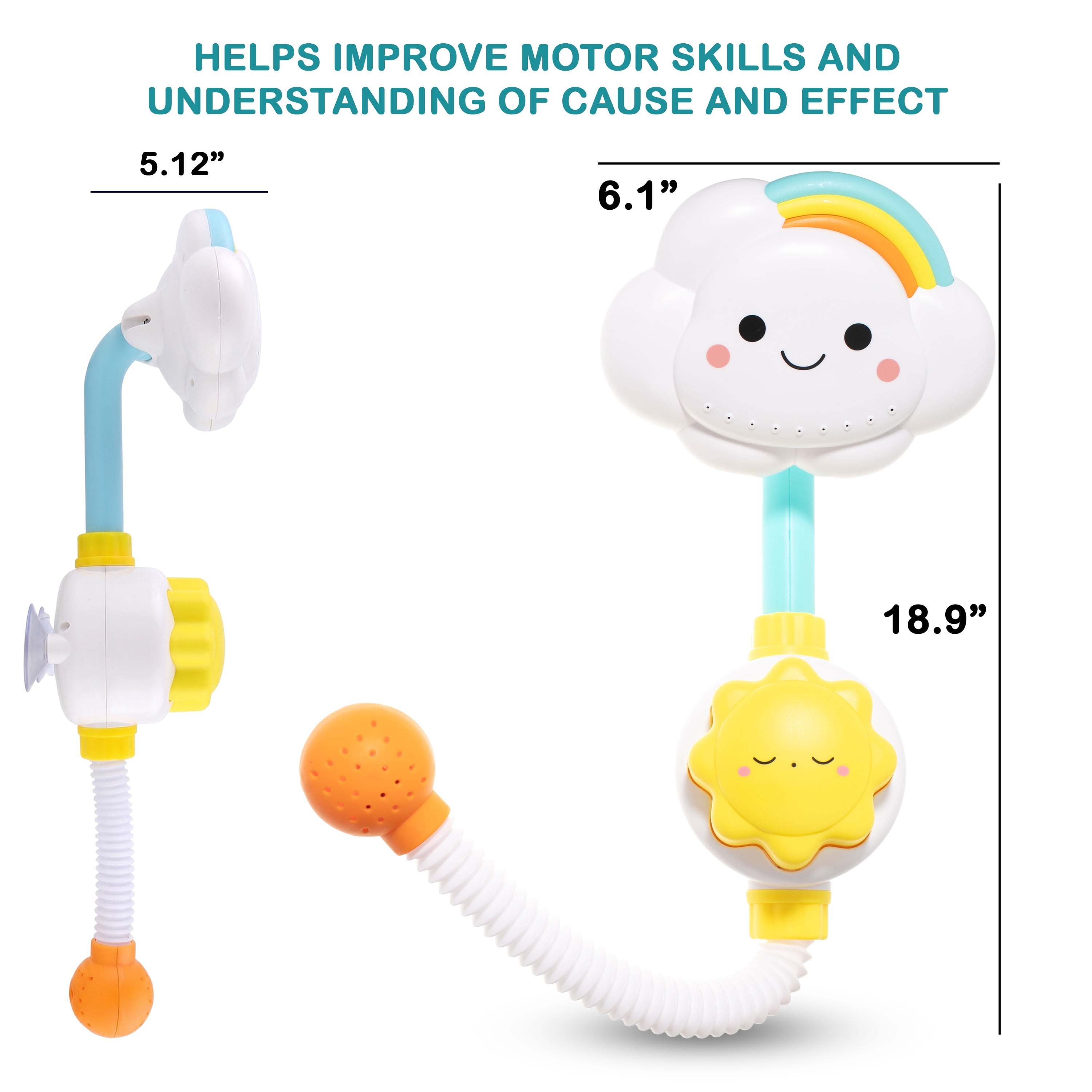 Bathtub  Slide & Shower Sprayer Water Play Bundle, Toddler Bath Time Adventure Set