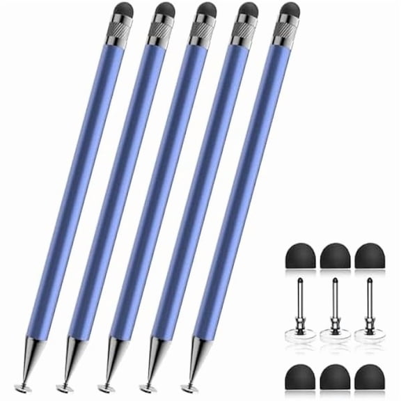xzyuan Stylus (5 Pcs),2-in-1 Stylus Pen for Touchscreen, High Precision and Sensitivity, Suitable for iPhone/ipad/Android Tablets, Compatible with Touch Screens,Blue