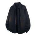 thumbnail image 2 of Bxsruta Mens Button Down Shirts Long Sleeve Loose Fit Casual Button Up Tops with Chest Pocket, 2 of 7