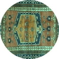 thumbnail image 1 of Ahgly Company Machine Washable Indoor Round Persian Turquoise Blue Traditional Area Rugs, 8' Round, 1 of 4