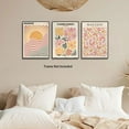 thumbnail image 2 of Hieng Navy Blue Wall Art Canvas Abstract Floral Painting Blue and Gray Posters Watercolor Flower Decor Wildflower Pictures Botanical Prints for Living Room Bedroom Bathroom 3 Pcs, 2 of 6