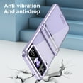 thumbnail image 3 of for Samsung Galaxy Z Flip 4 Folding Case with Hinge Protection, Luxury Ultra Slim Crystal Clear Plating Drop Protective Phone Case Cover for Samsung Galaxy Z Flip 4 5G, Purple, 3 of 7