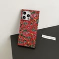 thumbnail image 6 of Retro Red Green Flower Matte Phone Case for iPhone 15 Pro 6.1 inch,Luxury Vintage Trendy Design One Piece Slim Protective Girls Women  Edge Cover(iPhone 15pro 6.1",Red), 6 of 9