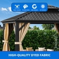 thumbnail image 4 of Dextrus 10x12ft Outdoor Hardtop Gazebo with Nettings & Brown Curtains,Heavy Duty Double Roof Galvanized Steel Canopy, Sunshade for Garden, Patio, Lawns, Black&Brown, 4 of 10