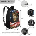 thumbnail image 5 of Uourmeti Distressed American Flag with Wolf Print Backpack for Men, 17 Inch Soft Durable School Backpack for Travel Work, 5 of 6