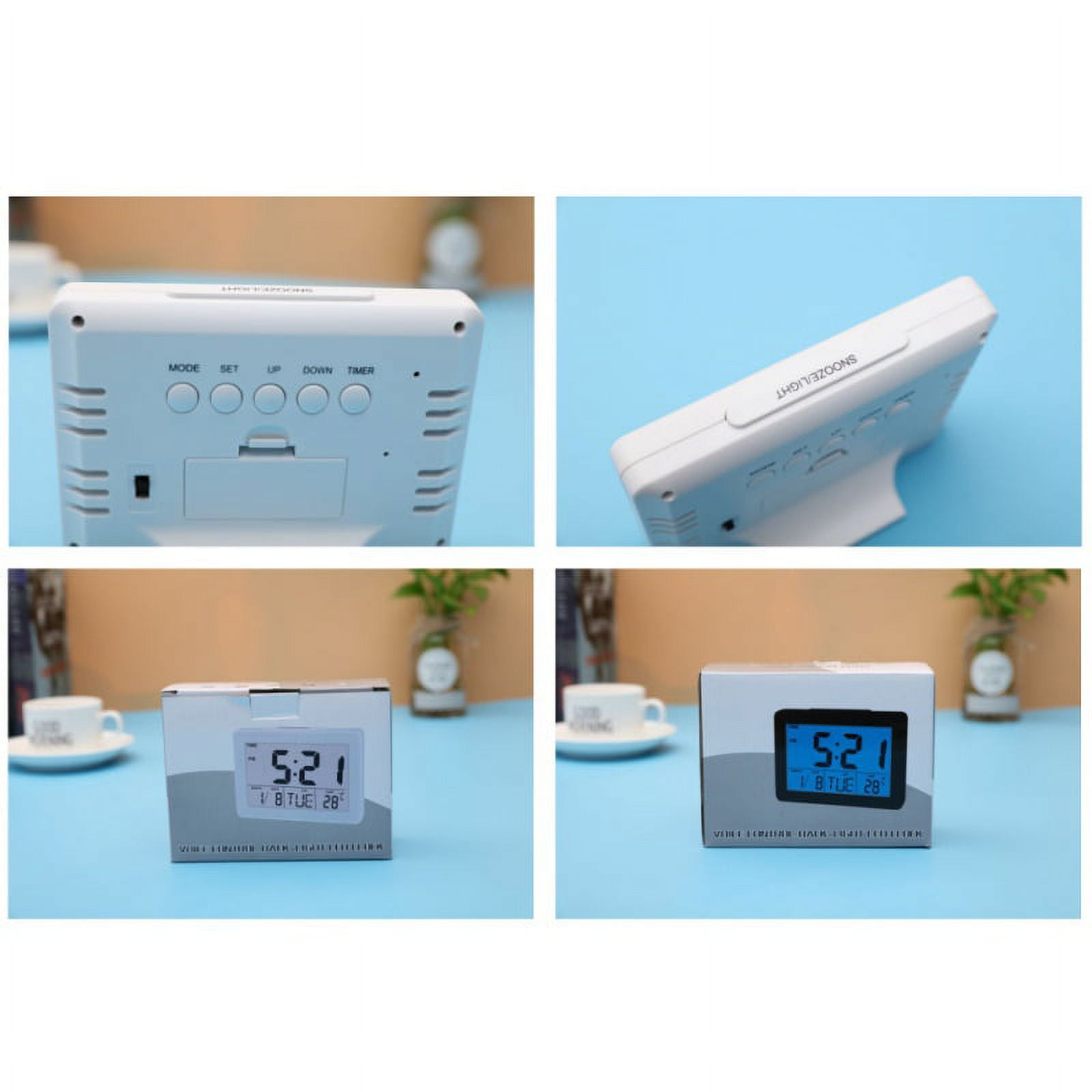 Colorful Large Digital Display Students Alarm Clock Display Date LED Electronic Desk Clock with Indoor Temperature Home Decor