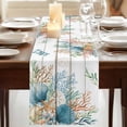 thumbnail image 3 of Table Runners 90 Inches Long Dress Scarves, Beach Coastal Farmhouse Coffee/Dining/Kitchen Table Runner for Living Room, Summer Nautical Coral Shell Botanical Vintage 13x90 Inch, 3 of 9