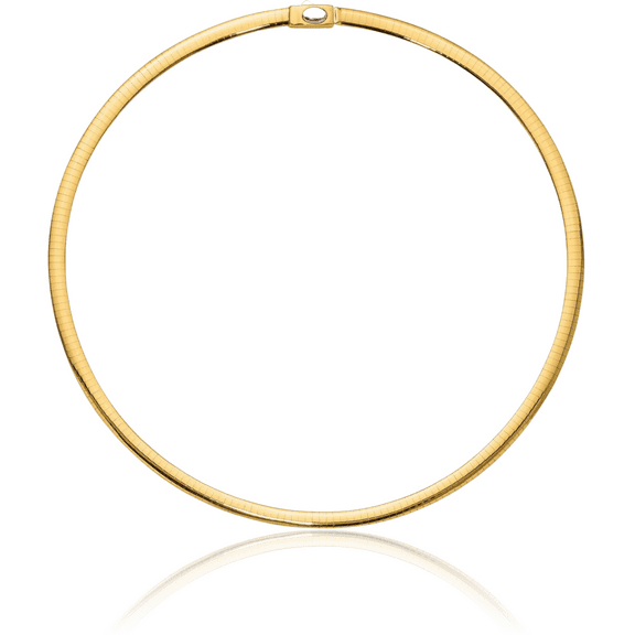 14K Solid Two Tone Gold 5mm Reversible White Yellow Cubetto Omega Snake Chain Herringbone Necklace
