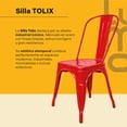 thumbnail image 2 of Silla Tolix 4 Pzas Comedor Casa Restaurante Exterior Jardin rojo, 2 of 8
