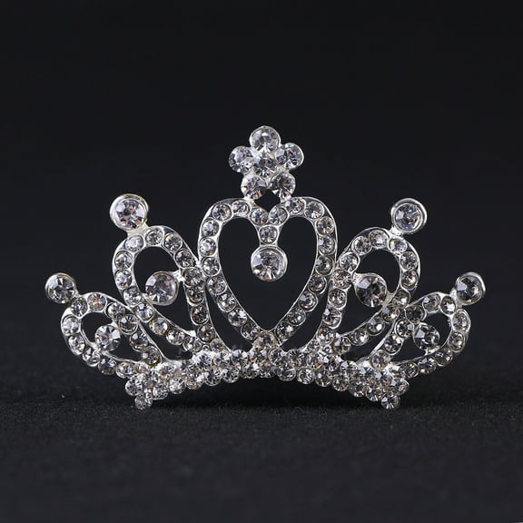 HOOWIFFY Kids Tiaras for Little Girls Rhinestone Hair Accessories for Cosplay 1Set