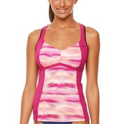Nike Hot Pink Gleam Ikat Racerback Sporty Tankini Top Swimwear Women Small