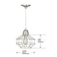 thumbnail image 3 of Worth Home Products PKW-9430 Brushed Nickel 1-Light Hardwire Pendant with Angled Cage Shade, 3 of 3
