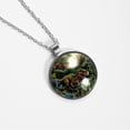 thumbnail image 4 of Dinosaur Elegant Glass Circular Pendant Necklace - Stylish Necklaces for Women, 4 of 5