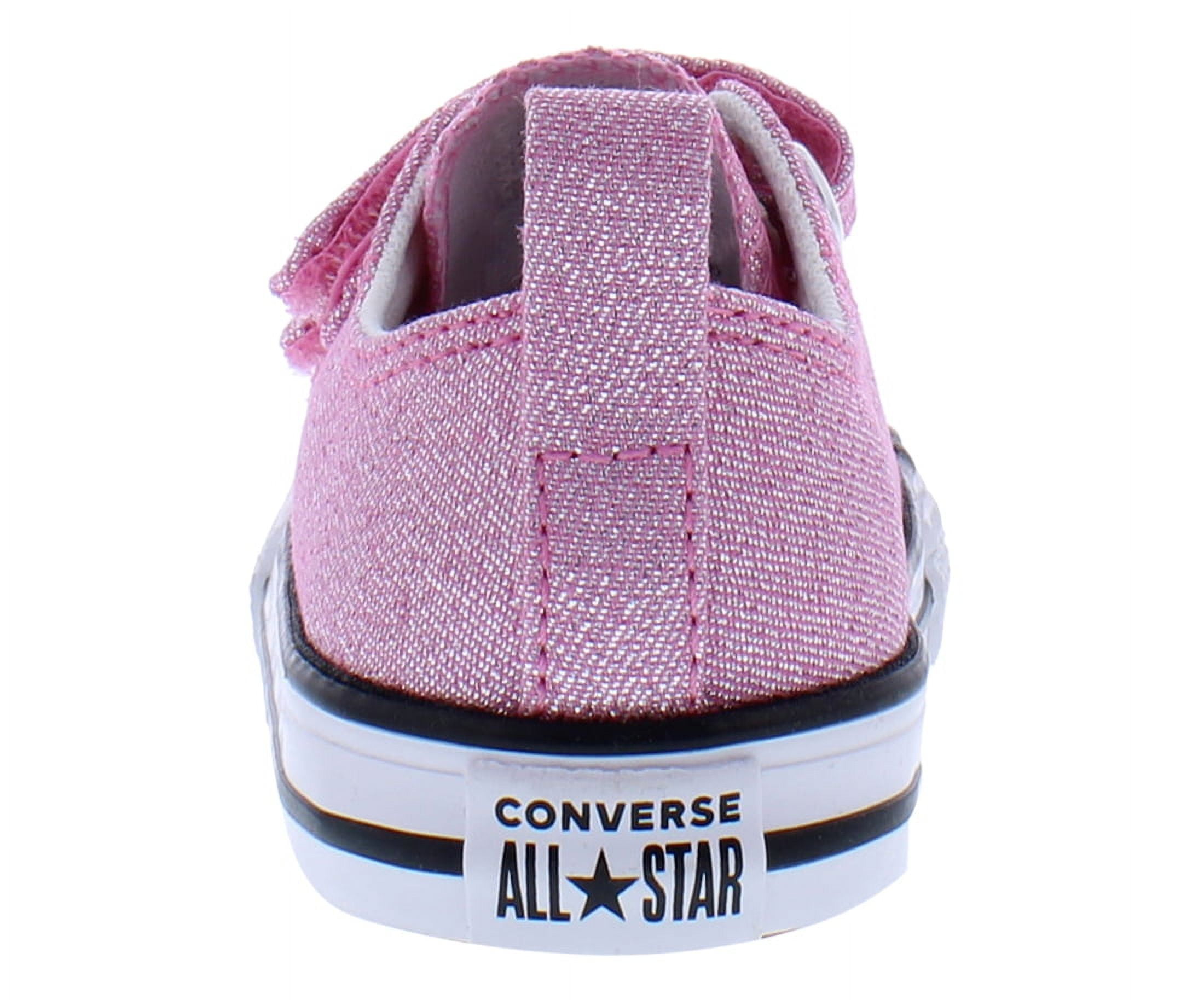 Converse Chuck Taylor All Star 2v Ox Glitter Infant Toddler Shoes Size 9 Color Pink Black White Walmart