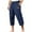 Navy, variant on Mlzmgr Cotton Linen Capri Pants S-3XL for Men Elastic Waisted Pants Lightweight Casual Drawstring Capris