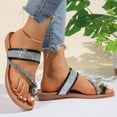thumbnail image 6 of LOVZFMLL Sandals for Women 2025 Fashion Ring Toe Glitter Flat Flip Flops Thong Casual Slip On Open Toe Slides Sandals for Summer Beach Vacation Outdoor Black 6, 6 of 9