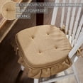 thumbnail image 3 of VHC Brands Chair Pad 16.5x18, Cotton Dining Room, Kitchen Chair Pads, Seat Cushion with Ties, Tucked, Burlap Natural Collection, Rectangle 16.5x18, Natural, 3 of 4