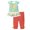 Watermelon Red, variant on Girls Summer Outfits Summer Floral Ruffle Sleeve Top with Elastic Waist 7/8 Pants Set Baby Girl Clothes Watermelon Red 9-10 Years