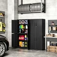 thumbnail image 3 of AUHUP 4 Doors Garage Storage Cabinets with 3 Adjustable Shelves, 71"H Locking Steel Storage Cabinet for Home Office, Garage,Warehouse,Workshop (Black), 3 of 8