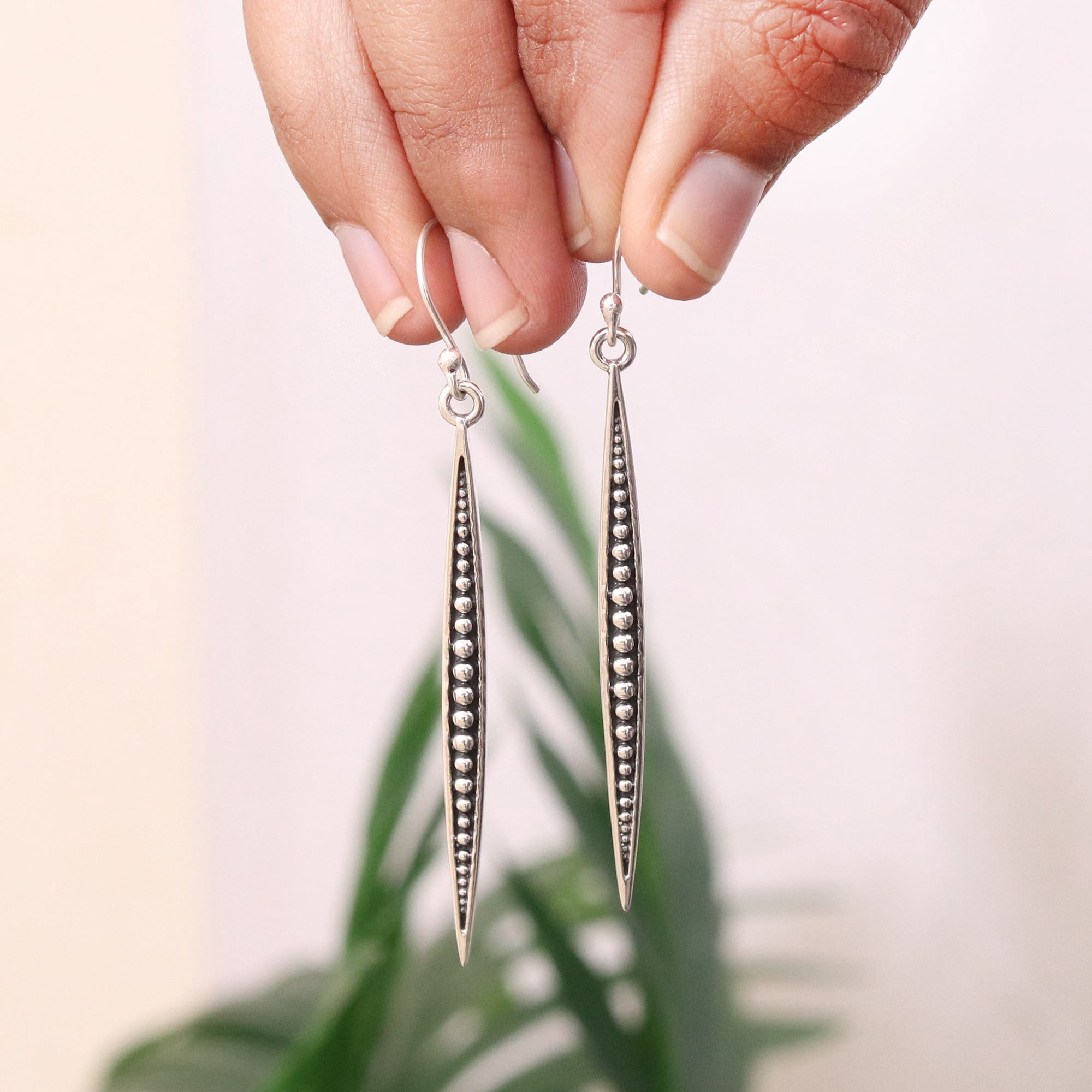 Sterling Silver Earrings Minimalist Long Dangle Earrings Drop Hanging Hook Jewelry for Woman
