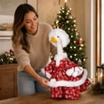 thumbnail image 6 of SHENGXINY Christmas Porch Goose Outfit Snowflake Print Dress with Plush Hat Porch Goose Clothes for Patio Home Outdoor Decoration, 6 of 9