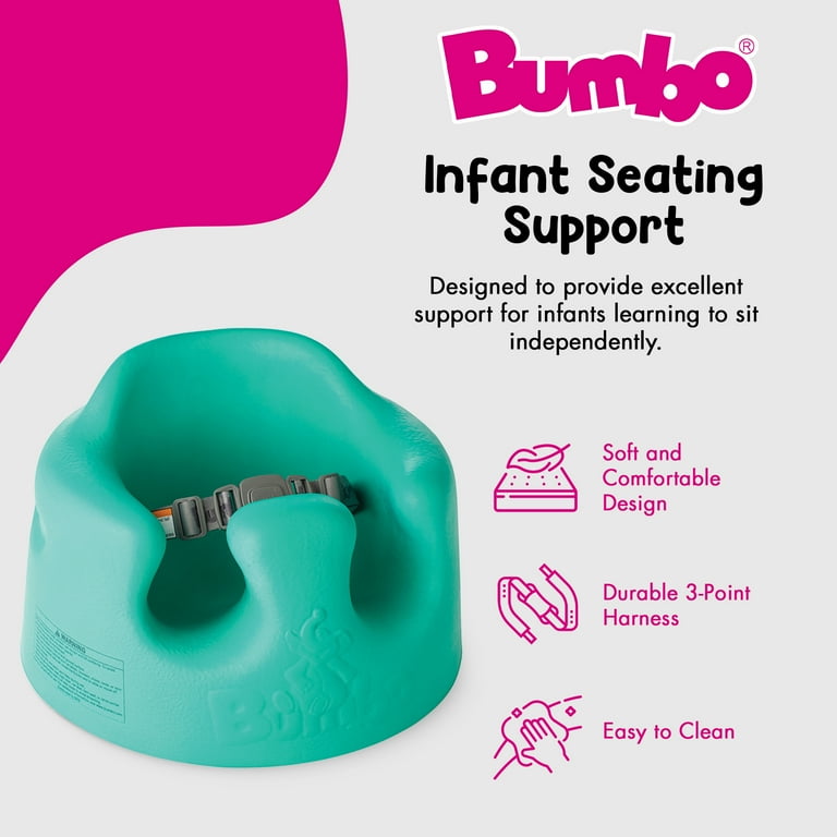 Bumbo Infant Floor Seat Baby Sit Up Chair w Adjustable Harness Aqua