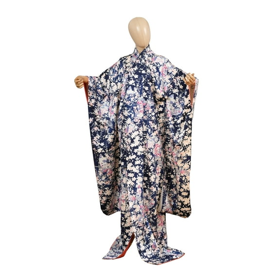 DEAR VANILLA Authentic Traditional Japanese Furisode Kimono for Women Silk Robe Made in Japan KMF-0240