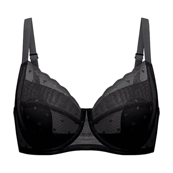 Betivan Women's Solid Color Lace Trim Thin Wireless Push-Up Padded Breathable Everyday Bra Comfortable Soft Seamless Back Closure V-Neck Gather Bra Daily Loungewear Home Sleep Office