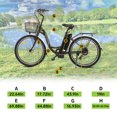 thumbnail image 3 of ECOTRIC Electric City Cruiser Bicycle 26" 20 MPH 350W with Basket Step Through E-bike Commute for Adult Female Male Pedal Assist A-E516646 UL2849, 3 of 22