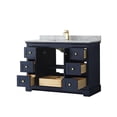 thumbnail image 3 of Wyndham Collection 48" Wood Single Bathroom Vanity in Gold/Dark Blue, 3 of 5