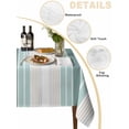thumbnail image 2 of Teal Aqua Stripes Table Cloth, Minimalist Abstract Vertical Lines Waterproof Tablecloth for Rectangle Tables, Reusable Washable Fabric Table Cover for Restaurant Kitchen Dining Tables 60"x120", 2 of 6