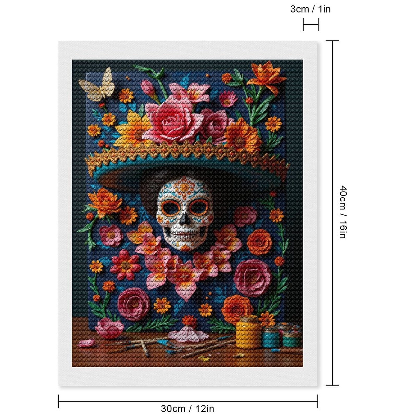 Diamond Art Kits for Adults - Colorful Floral Mask Canvas Art 5d Diamond Painting for Adults, Diamond Art for Adults Beginners, Frameless Diamond Painting Kits for Adults for Home Wall Decor