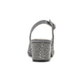 thumbnail image 5 of Lady Couture DONNA Rhinestone Satin Block Heel Slingback, Pewter, 5, 5 of 5