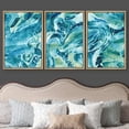 thumbnail image 3 of wall26 Framed Canvas Print Wall Art Set Blue,Teal &amp; Green Geometric Pattern Collage Abstract Shapes Illustrations Modern Art Chic Colorful Ultra for Living Room, Bedroom, Office - 24"x36&quo, 3 of 5