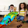 thumbnail image 3 of Hot Wheels Monster Trucks Wreckin' Raceway Playset with 2 Toy Trucks Bigfoot & Gunkster, 3 of 7