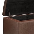 thumbnail image 6 of Pemberly Row 48" Transitional Faux Leather Ottoman in Umber Brown, 6 of 7