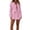 #0003-Pink, variant on Womens Rompers Tie Front Halter Neck Long Sleeve Loose Fit Skort Rompers Jumpsuits Casual Party Style Gift