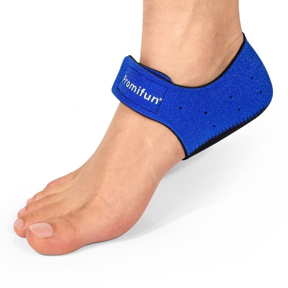 Promifun Adjustable Heel Protectors for Heel Pain Relief, Breathable Gel Pads for Plantar Fasciitis, Heel Spurs, Achilles Tendonitis, Men & Women (1 Pair),Blue