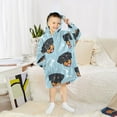 thumbnail image 6 of Wearable Blanket with Sleeves and Pocket Oversized Hooded Sweatshirt 3-14 YR Cartoon Dog Faces and Bones M, 6 of 7
