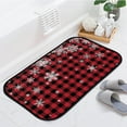 thumbnail image 4 of GZHJMY Bathroom Rugs Mats Non-Slip, Soft Microfiber Absorbent Bath Mats for Shower Bathtubs, Christmas Snow Buffalo Plaid Indoor Entrance Door Mats Bedroom Laundry 24”x16” Carpet Runner, 4 of 7