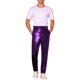 thumbnail image 2 of Pantalones de lentejuelas INSPIRE CHIC para hombres, pantalones rectos brillantes para fiestas disco, 34 púrpura, 2 of 6