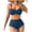 Navy, variant on Bathing Suit Cover up for Women Women's Full Cover Swimsuit V Neck Padded High Waisted Ruched Bikini Set Two Piece Bathing Suit Summer Beachwear Blue S