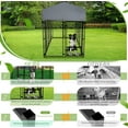 thumbnail image 6 of Haverchair 8x4x6 FT Outdoor Dog Kennel with Roof, Heavy Duty Dog Cage for Large Dogs, Outside Dog Enclosure with 2 Rotating Dog Bowls, Welded Wire Steel Dog Run Playpen Fence with Secure Lock, 6 of 7