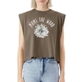 thumbnail image 5 of EcoLoom Mums The Word Chrysanthemum White Pink Flower Florist Cap Sleeve Muscle Crop Shirt Women Sleeveless Baby Tee, 5 of 5