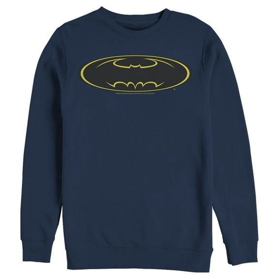 Men's Batman Logo Modern Wing Sweatshirt Navy Blue X Large
